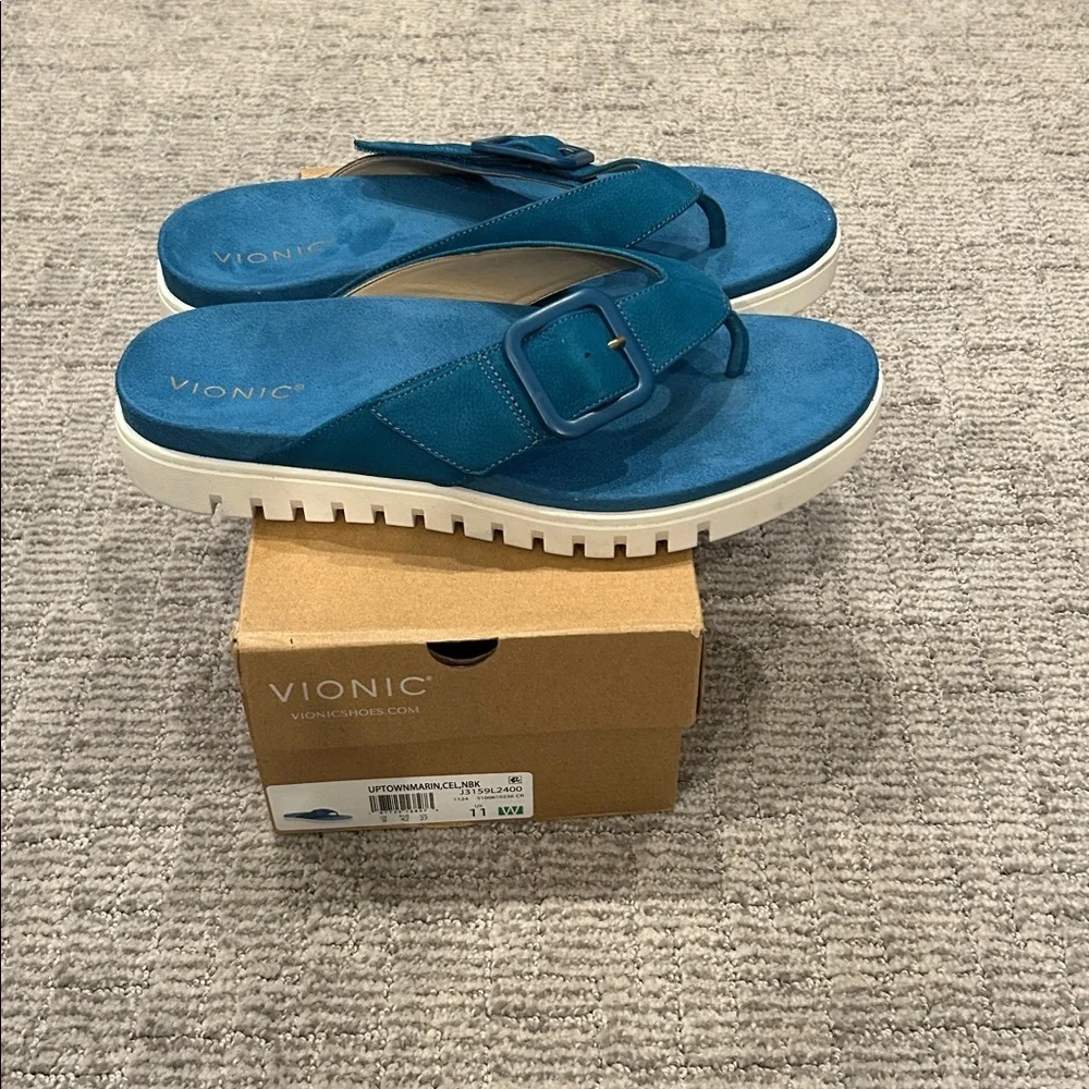 VIONIC Women's Uptown Marin Toe Post Sandal 11 Wide
